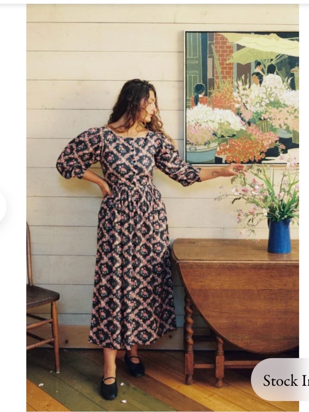 Christy Dawn The Anastasia Dress floral prairie maxi cottage core size M